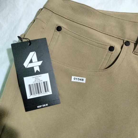 4 Four Laps Traverse Slim Stretch Golf Chino Pants Athletic Acorn 40x32 (42x31) - Picture 8 of 8